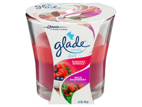 Glade 2 In 1 Candle Fresh Berries Wild Raspberry 96 Grams