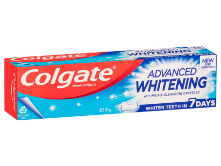Colgate Advanced Whitening Toothpaste, 115G, With Micro-Cleansing Crystals