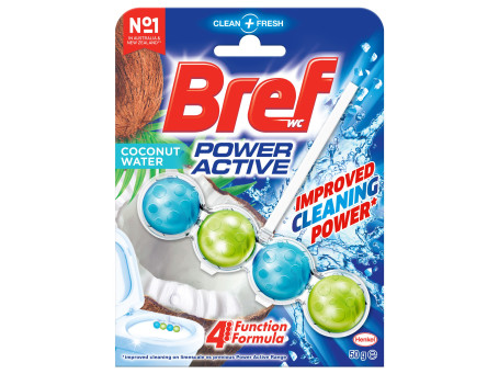 Bref Power Active Coconut Water, Rim Block Toilet Cleaner 50G