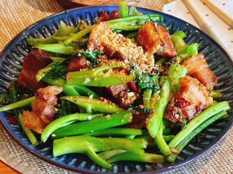 Brócoli Chino Con Cerdo Crujiente