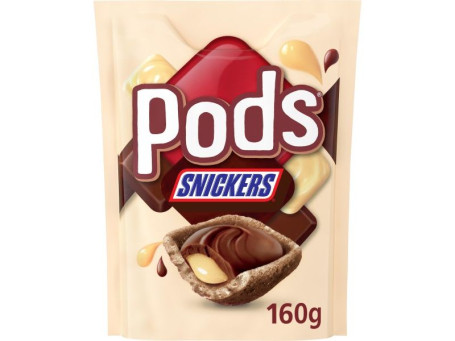Pods Snickers Chocolate Bolsa Compartida 160Gm