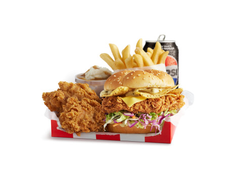 Zinger Crunch Burger Box Caliente Crujiente