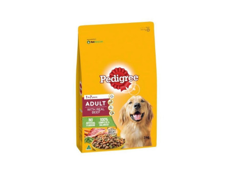Pedigree Adult Avec Vrai Bœuf 3Kg