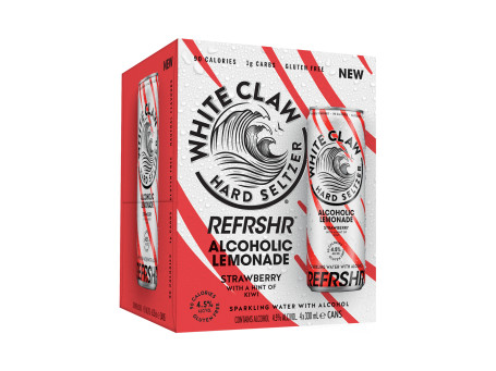 White Claw Refresher Limonada Fresa Kiwi 4X330Ml