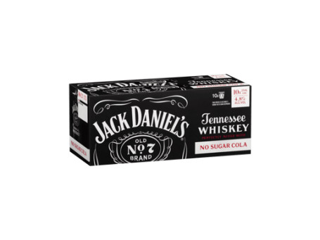 Jack Daniels No Sugar Cola Can 10X375Ml