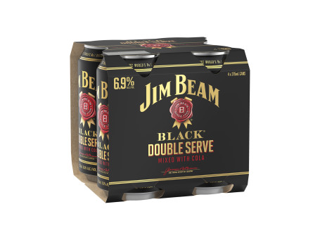 Jim Beam Black Double Serve Bourbon E Cola Lattine 4X375Ml