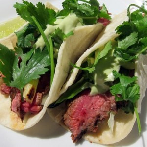 Assiette De Deux Tacos Au Steak Gourmet Usda-Choice Grillé