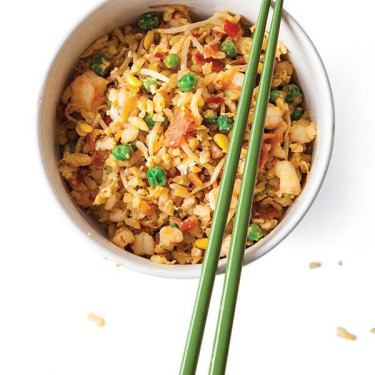 Riz Frit Au Poulet Et Crevettes