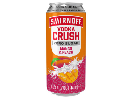 Smirnoff Crush Mango Durazno Zero Sugar 6% Lata 440Ml