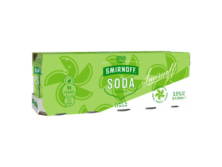 Smirnoff Fruit Soda Limón Lima Lata 330Ml 10Pk X 10 Pack