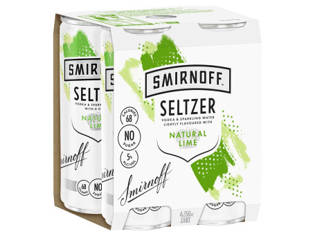 Smirnoff Seltzer Lima Lata 250Ml X Paquete 4