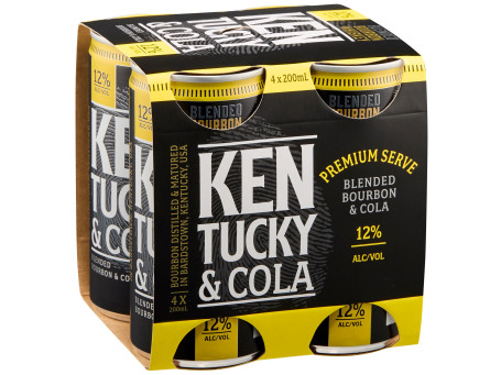 Kentucky Bourbon Cola 12% Lata 200Ml X Paquete 4