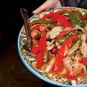 Cena De Salchicha Y Pimientos