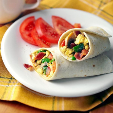 Wrap De Desayuno Con Salchicha, Huevo Y Cheddar