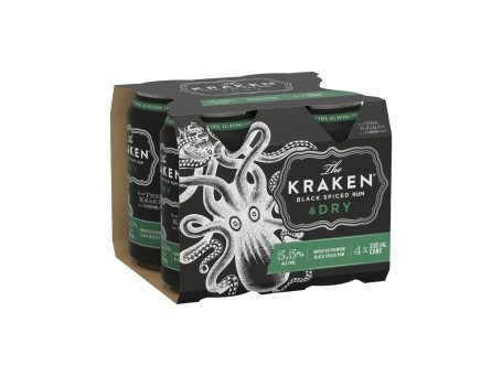 Kraken Spiced Rum Dry Lata 4X330Ml