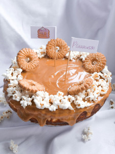 Mini Caramel Popcorn Fountain Cake