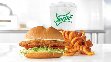 Refeição Clássica De Sanduíche De Frango Crocante