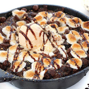 Triple Chocolate Pizookie Made With Ghirardelli