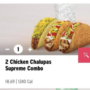2 Chalupas De Pollo Combo Supremo