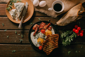 Gros Bacon Burrito Grillé Pour Le Petit-Déjeuner