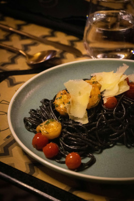 Espaguetis Amatriciana