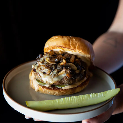 Champinjonostburgare