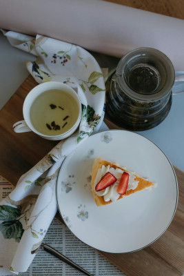 Tarta De Queso Con Té Verde