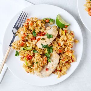Arroz Frito Tailandés Con Pollo